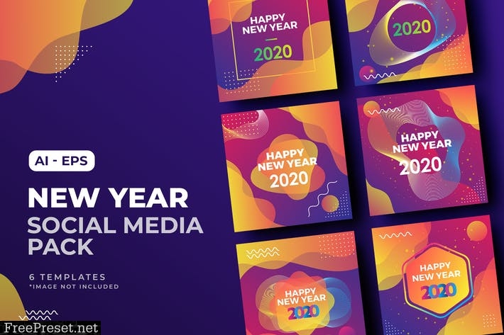 Gradient New Year Social Media Post Template XC5MT75