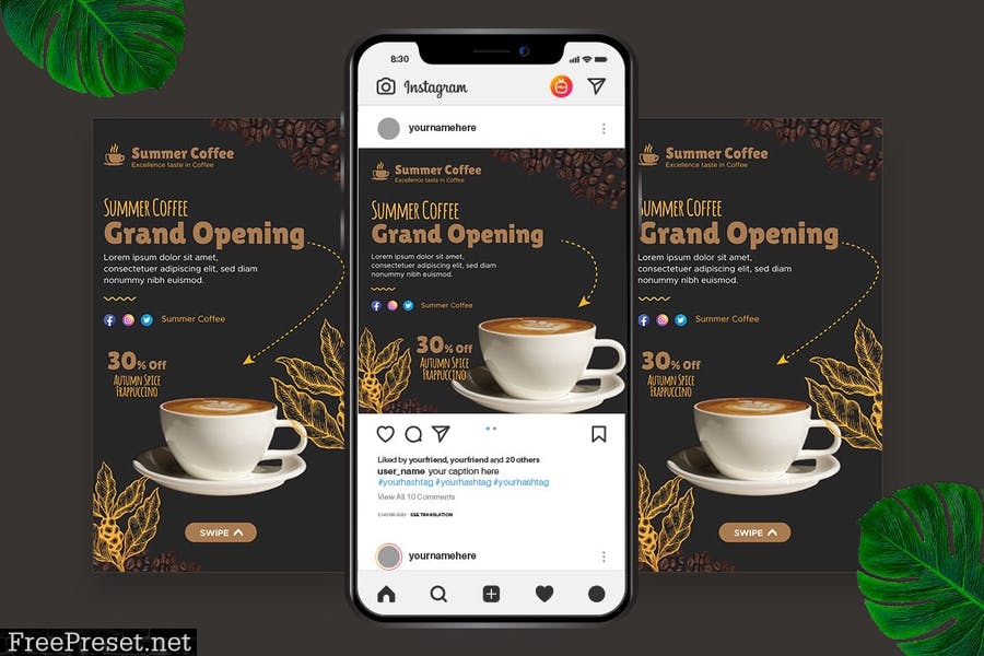 Grand Opening Cafe IG Post Story