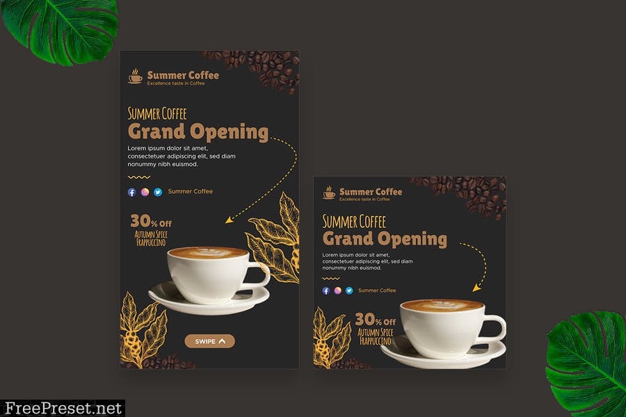 Grand Opening Cafe IG Post Story