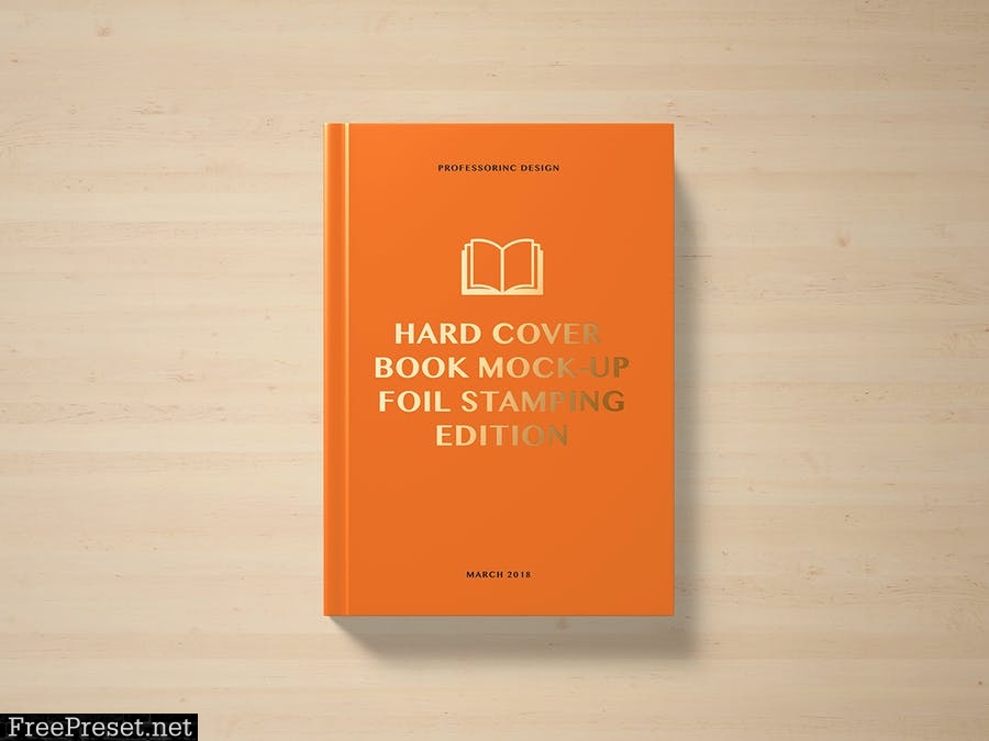 Hard Cover Book Mockup - Foil Stamping Edition