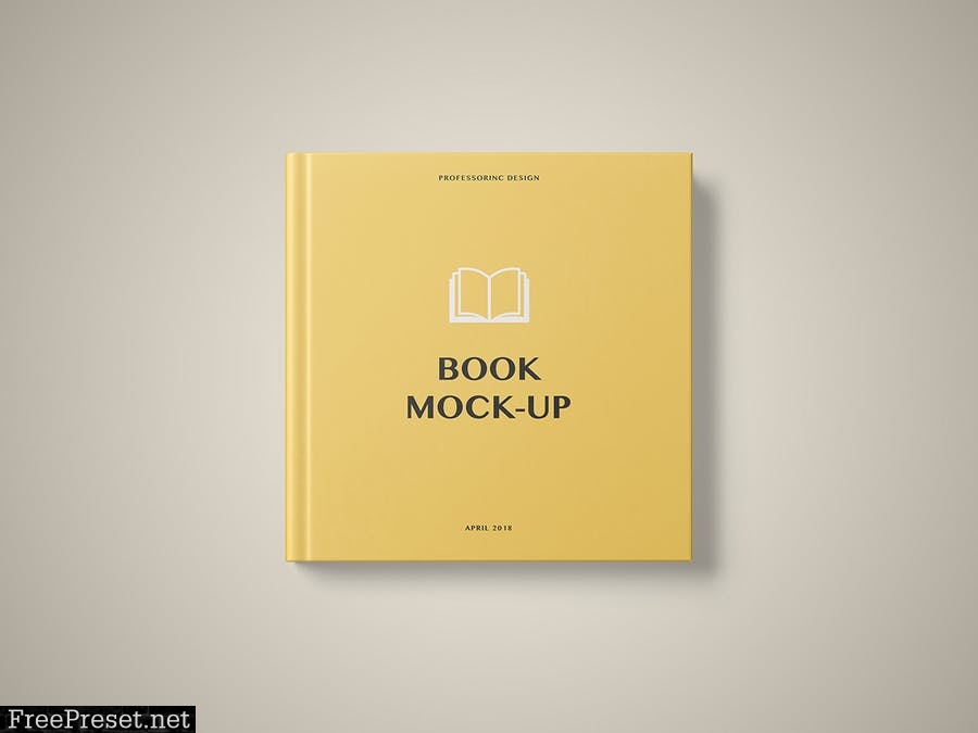 Hard Cover Square Book Mockup - Set 2