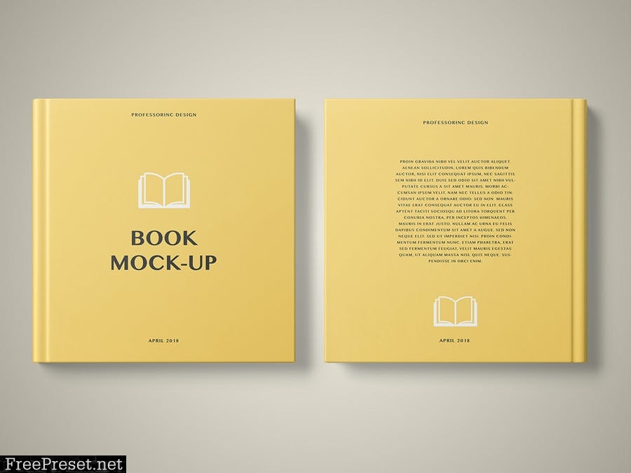 Hard Cover Square Book Mockup - Set 2