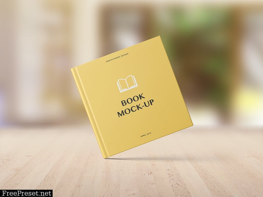 Hard Cover Square Book Mockup - Set 2