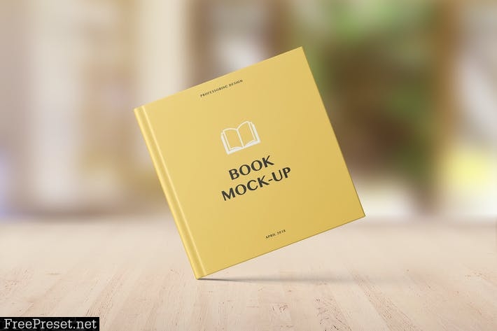 Hard Cover Square Book Mockup - Set 2