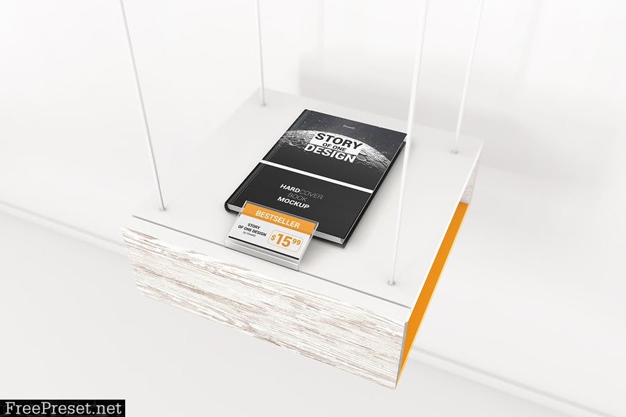 Hardcover Book With Price Tag Mockups