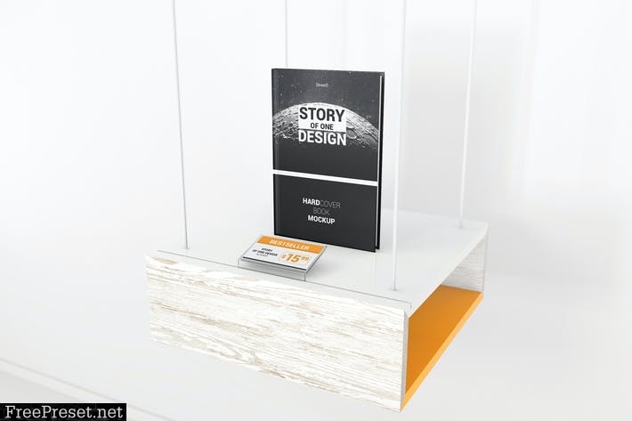 Hardcover Book With Price Tag Mockups