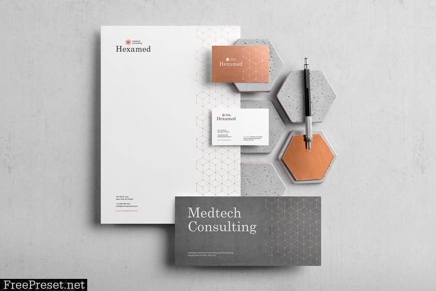 Hexamed Branding Mockup