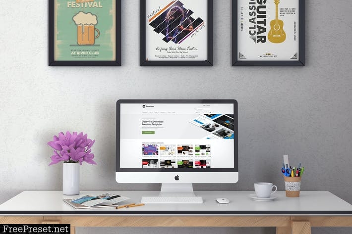 iMac Desktop Mockup vol. 01 FH