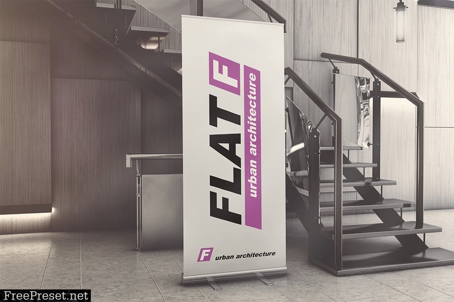 Indoor Business Hall Advertising Mockup