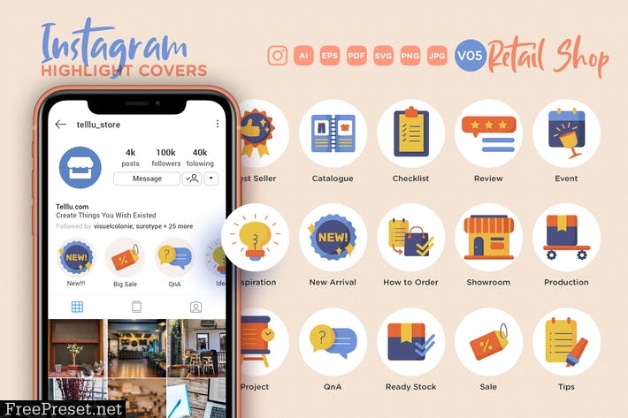 Instagram Highlight Icon V05 Retail Online Shop AUCWYF9