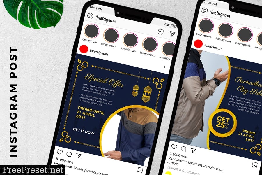 Instagram Post Ramadan Sale Marketing Promotion 6TCBR2R