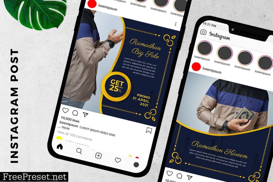 Instagram Post Ramadan Sale Marketing Promotion 6TCBR2R