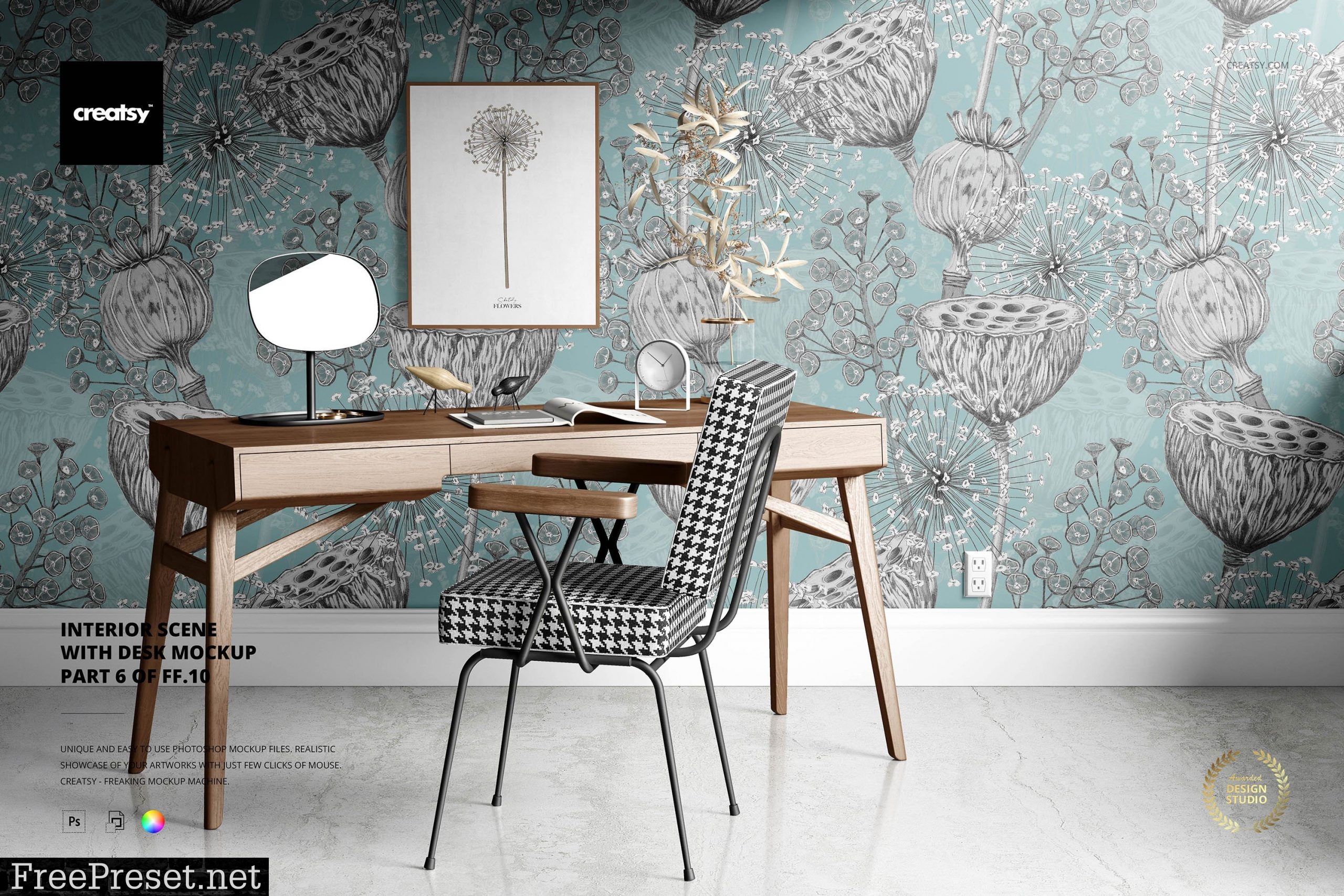 Interior Scene with Desk Mockup 3732461