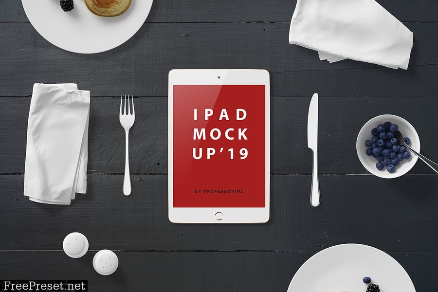 iPad Mini Mockup - Breakfast Set