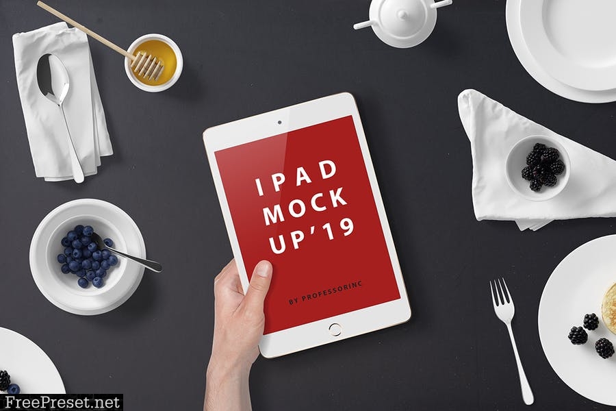 iPad Mini Mockup - Breakfast Set