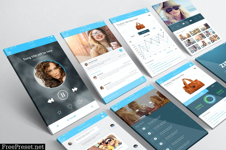 iPhone App Mockups HP7YVUW