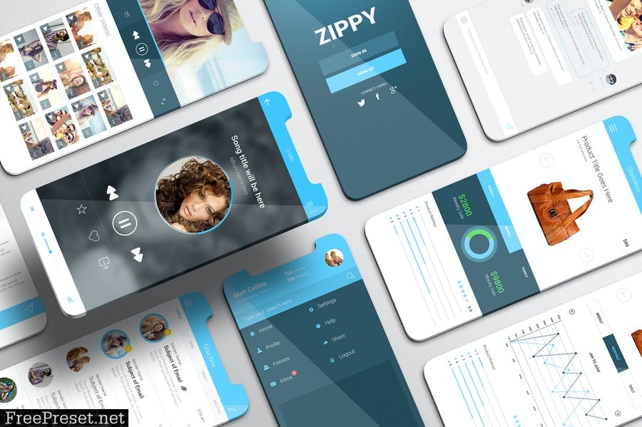 iPhone App Mockups HP7YVUW