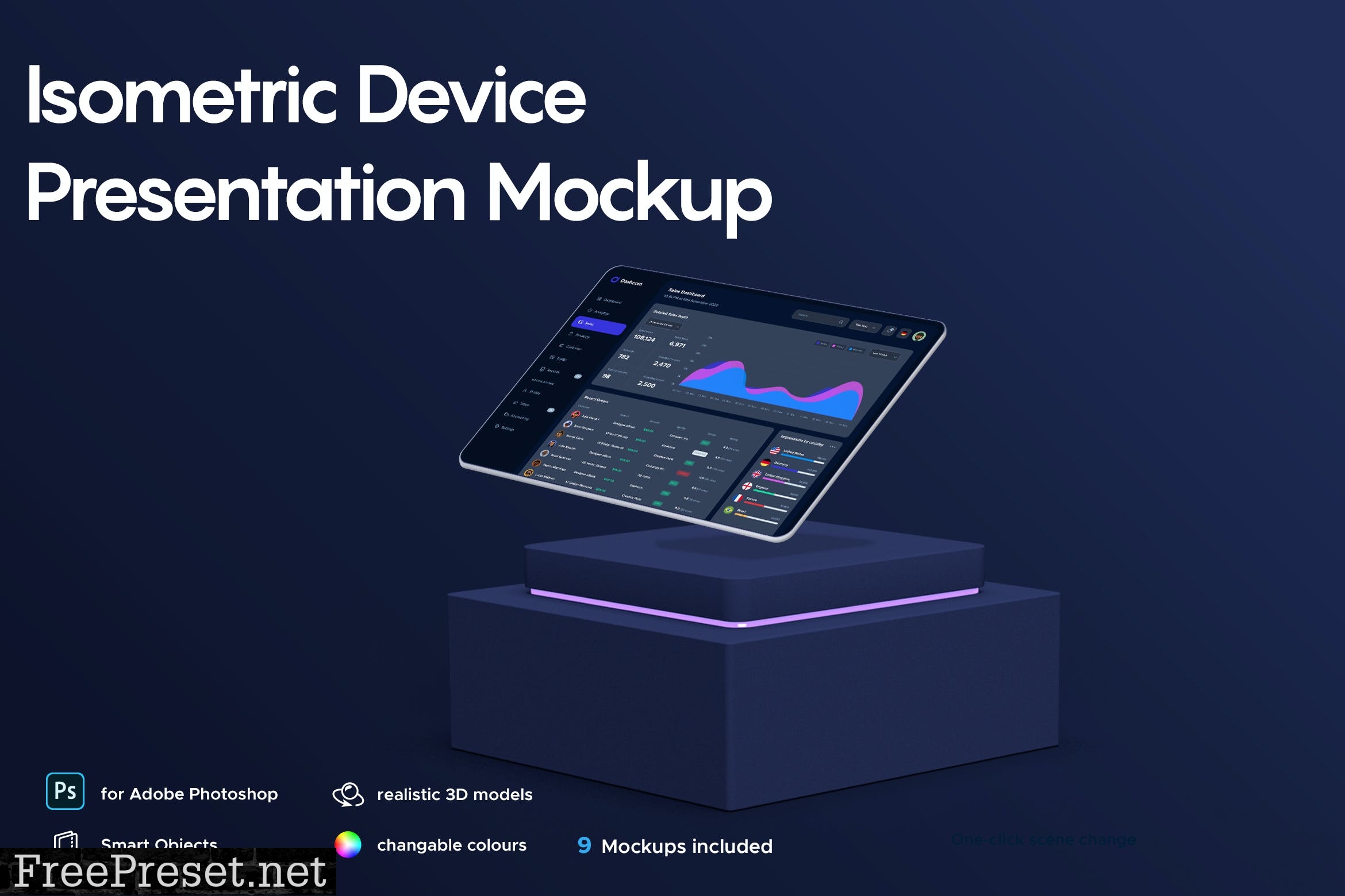 Isometric Device Presentation Mockup DDR65FY