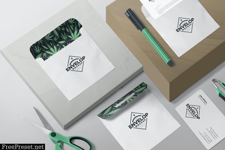 Isometric Envelope Mockups TB7HY3