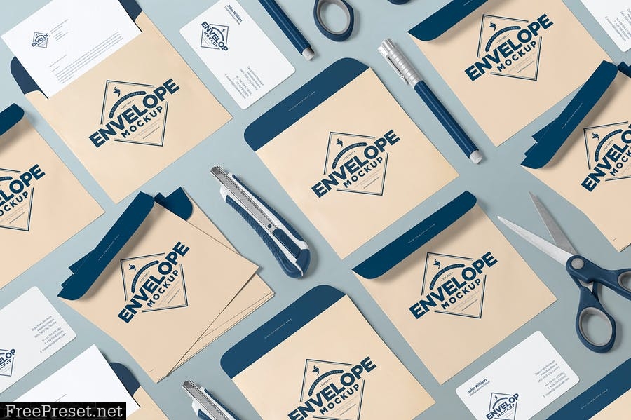 Isometric Envelope Mockups TB7HY3