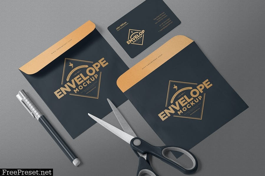 Isometric Envelope Mockups TB7HY3