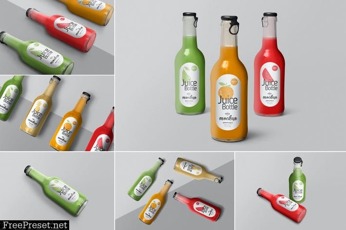 Juice Bottle Mockups 6TR428U