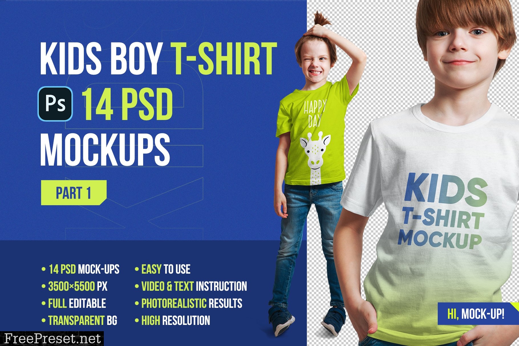 Kids Boy T-Shirt Mockups. Part 1 5336705