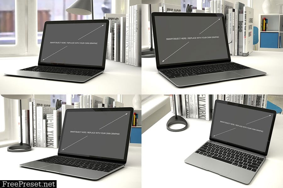 Laptop Mockup - 12 Poses