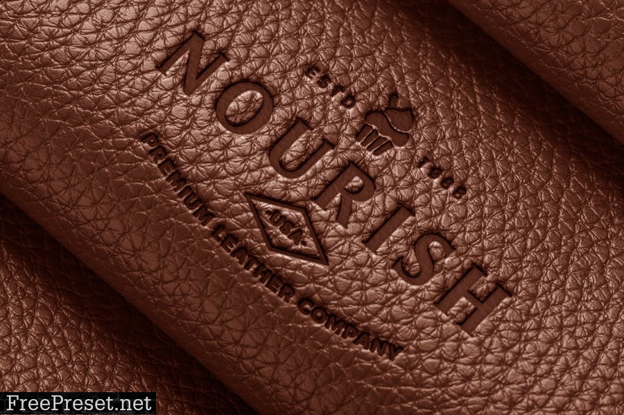 Leather Debossed Logo Mockup ZF94QXT