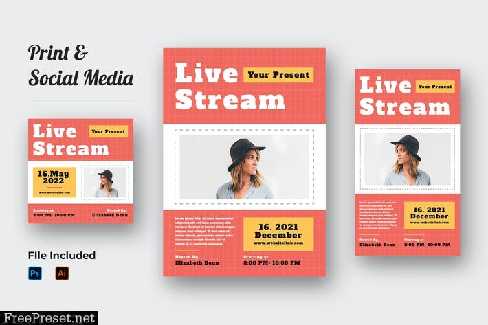 Live Stream Flyer & Social Media Kit 01 7QLHN9L