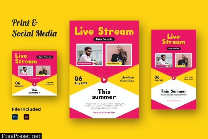 Live Stream Flyer & Social Media Kit 02 PPKSVAN