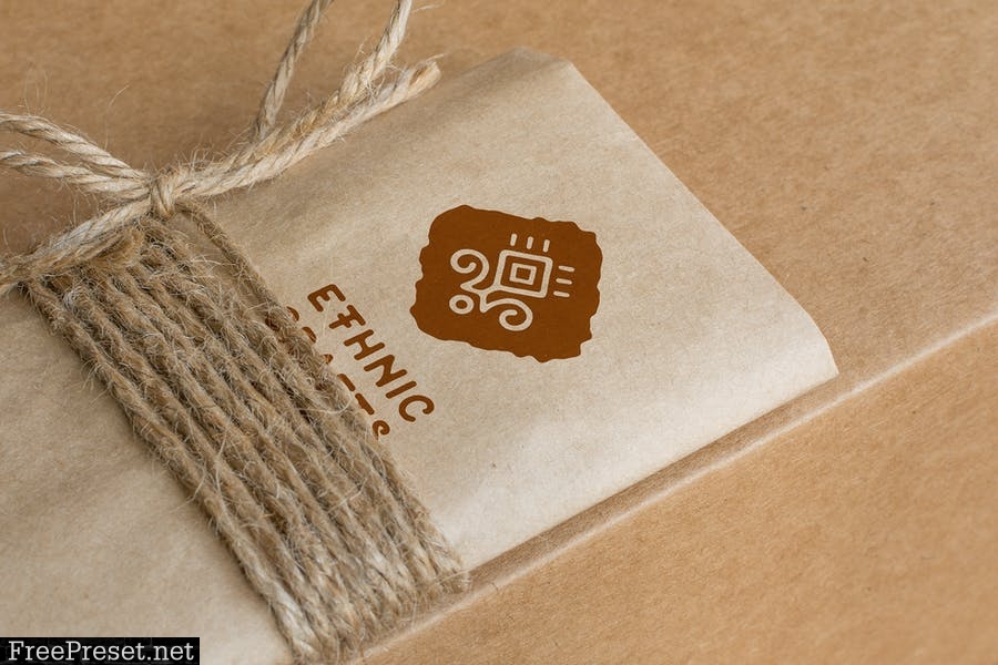 Logo Mockup Pack. Craft and Cardboard Edition BVQ9KL