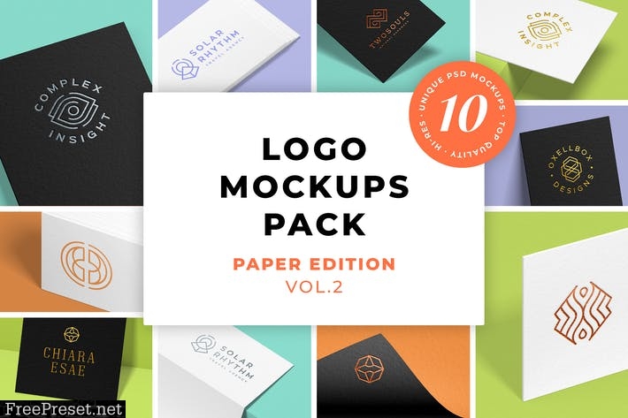 Logo Mockups Pack. Paper Edition. Vol.2 M8H9T3