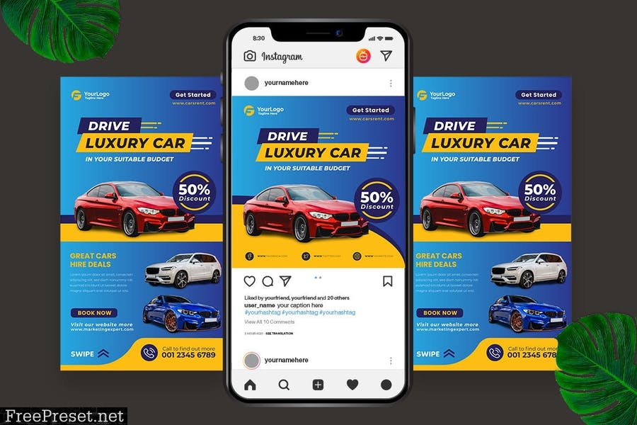 Luxury Car Instagram Post Story UYYK75G