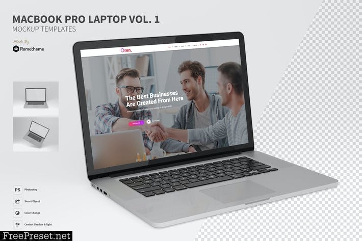 Macbook Pro Laptop Mockup vol.01 FH