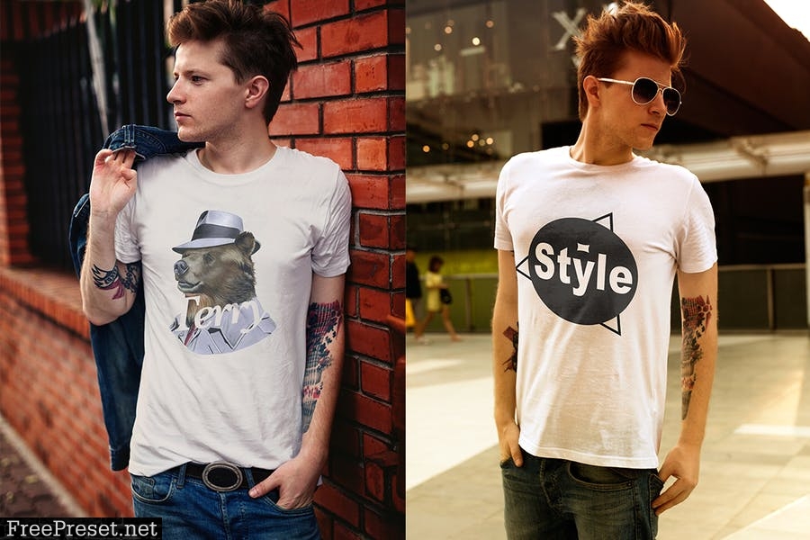 Male T-Shirt Fashion Mock-Up