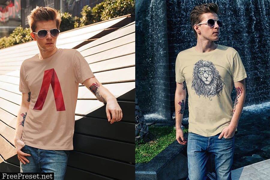 Male T-Shirt Fashion Mock-Up