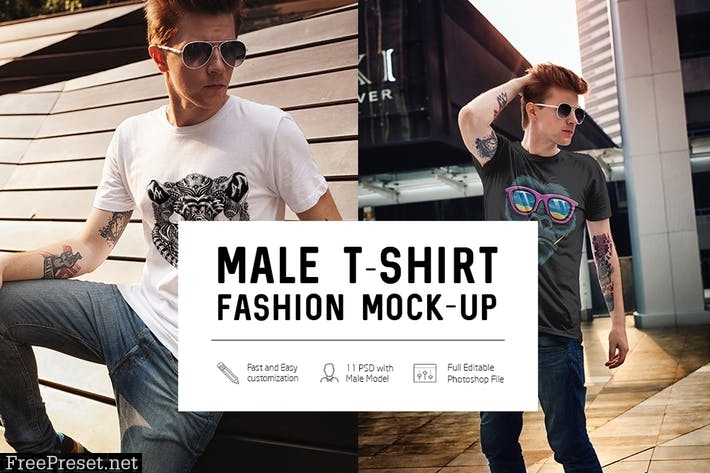 Male T-Shirt Fashion Mock-Up