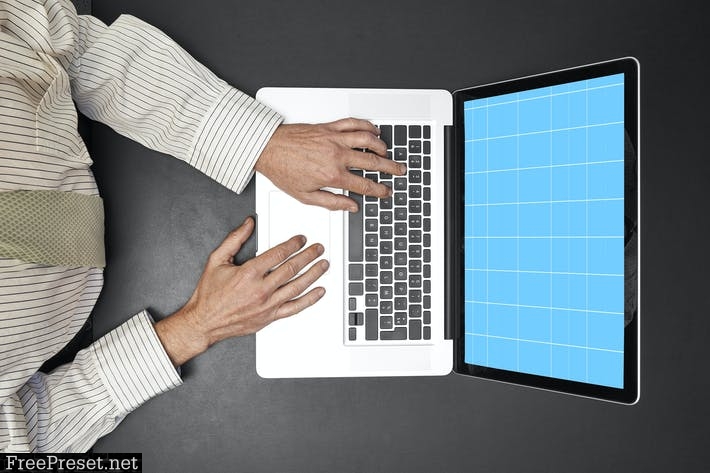 Man on Laptop_Mockup 6JD5KF