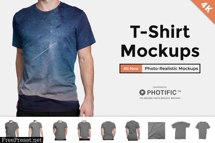 Men's T-Shirt Fit On-Model Mockups G8X7MJ