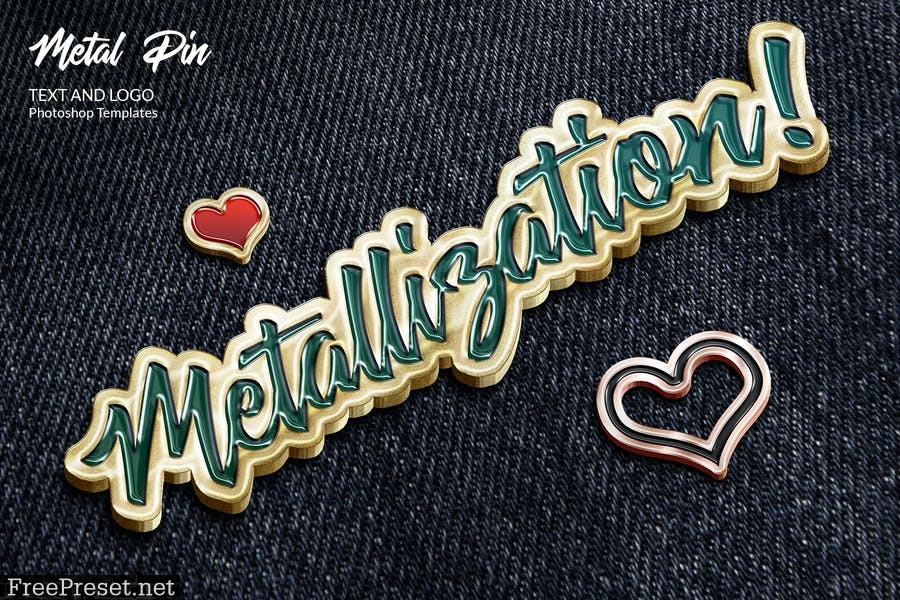 Metal Pin – Text and Logo Mockups 22JGAAJ