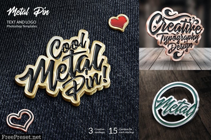 Metal Pin – Text and Logo Mockups 22JGAAJ