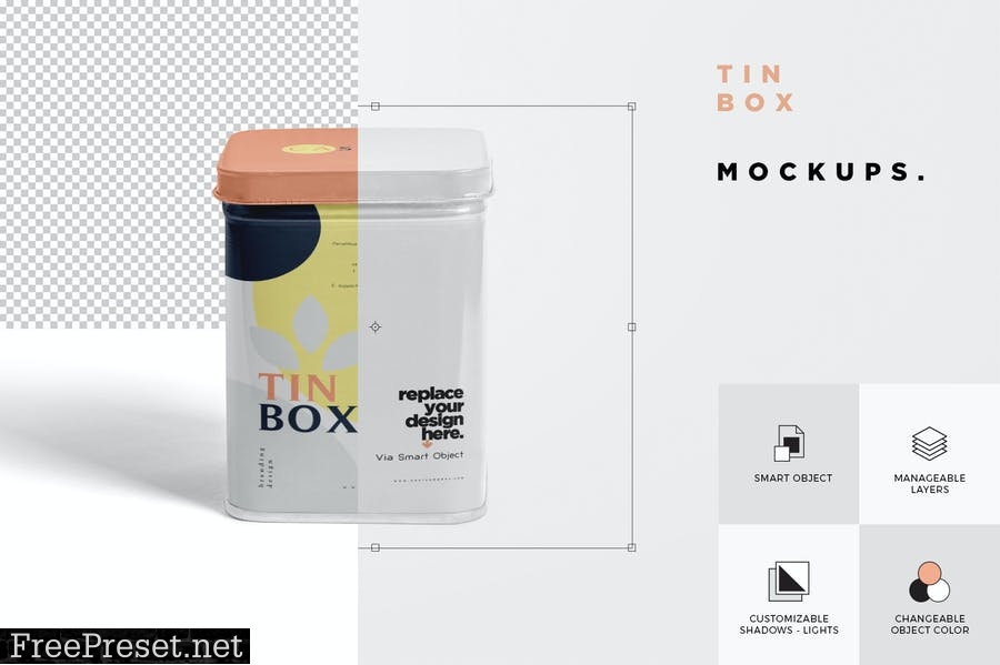 Metallic Box Packaging Mockups XESYPFA