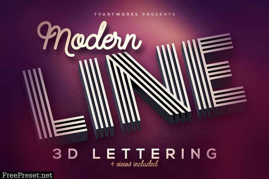 Modern Lines 3D Lerttering DAD7DMZ
