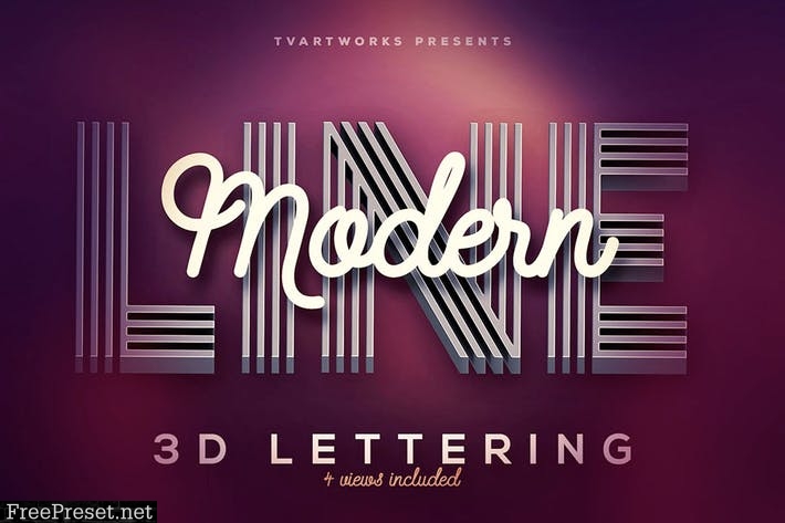 Modern Lines 3D Lerttering DAD7DMZ