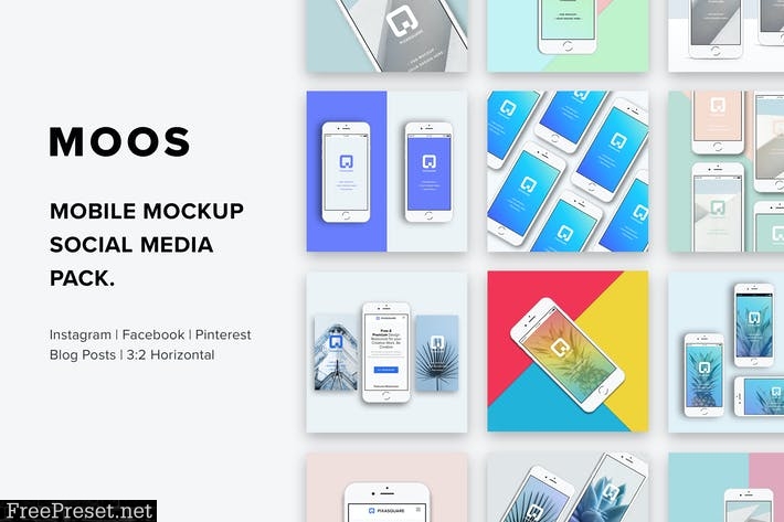 Moos - Mobile Mockup Social Media Pack