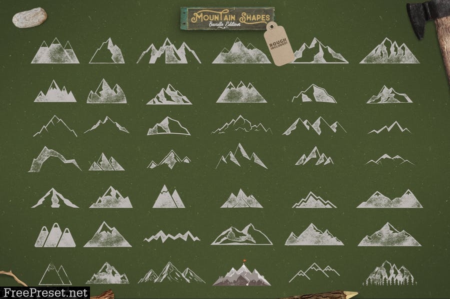 Mountain Shapes Bundle & Vintage Labels PZN3W3
