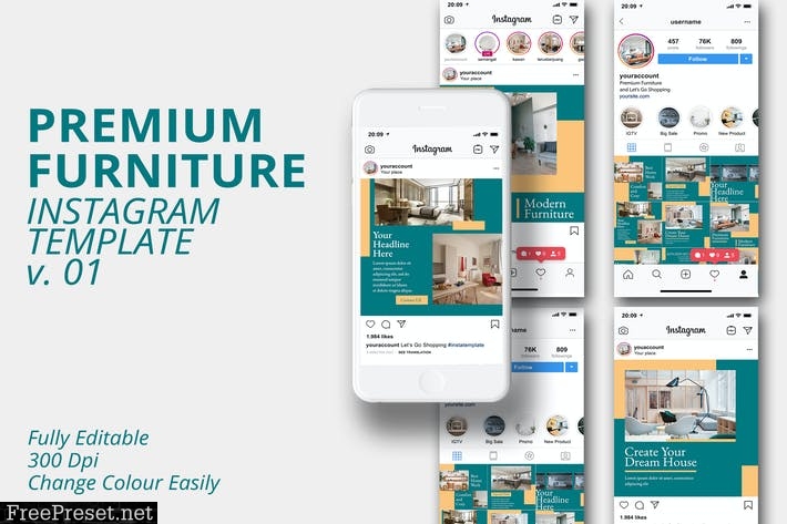 MS - Premium Furniture Instagram Template Vol.1 V4W7RAH