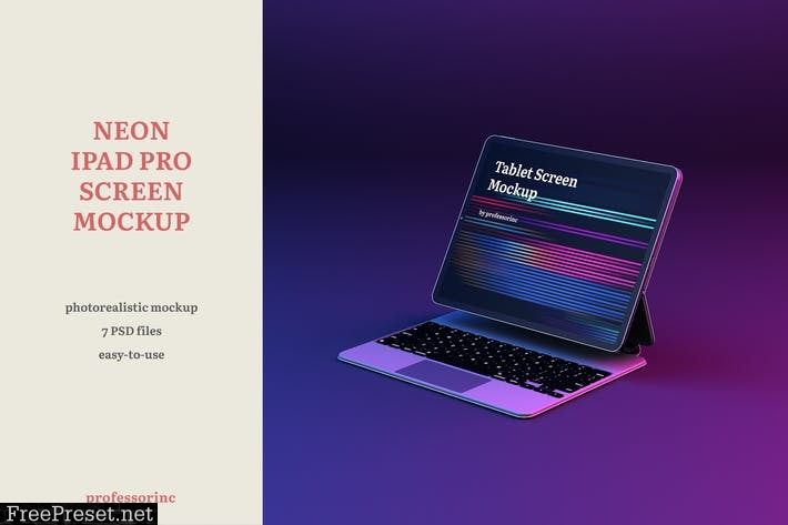 Neon iPad Pro Screen Mockup