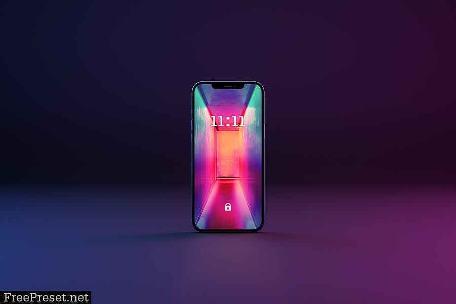 Neon iPhone Screen Mockup